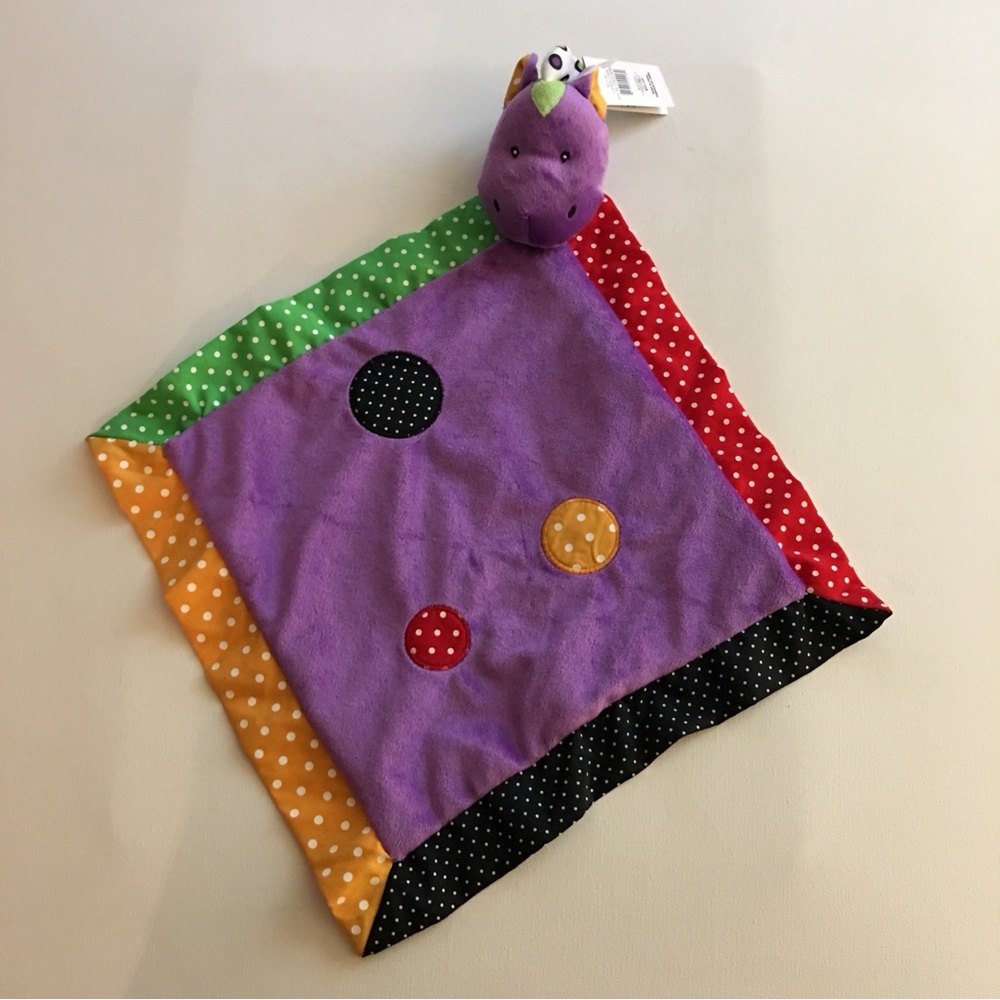 Baby Ganz Colourful Mini Blankie with Plush Horse Head NWT